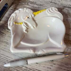 Vintage Japan Artmark Unicorn Horse Trinket Dish Small Bowl Japan EUC Star Horse